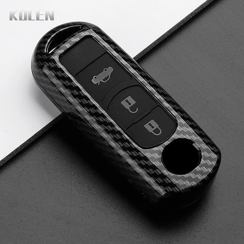Car Key Cover Compatible with Mazda 2 3 6 Demio Atenza Axela CX-5 CX5 CX-3 CX7 CX-9 3 4 CX30 2016 2017 2018 2019 – Carbon Fiber Style