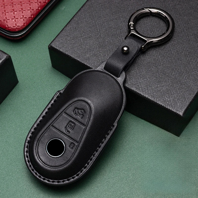 Genuine Leather Car Key Case for Mercedes-Benz A-Class, B-Class, C-Class, E-Class, GLS, GLA, GLK, GLC, CLS, CLA, W204, W205, W212, W463, W176