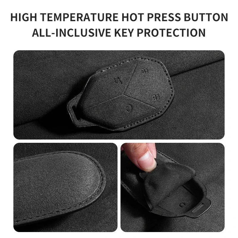 Suede Remote Key Fob Cover Compatible with Fang Cheng Bao (Equations) Leopard 5, Leopard 8, Leopard 3