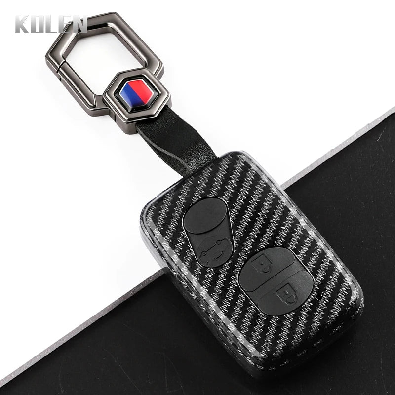 Car Key Cover Compatible with Toyota Aqua RAV4 Land Cruiser Camry Prado Corolla Prius – Carbon Fiber Style