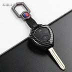 Car Key Cover Compatible with Toyota Corolla Vios Camry Yaris RAV4 Hilux Cruiser Fortuner – 2/3/4 Buttons – Carbon Fiber Style