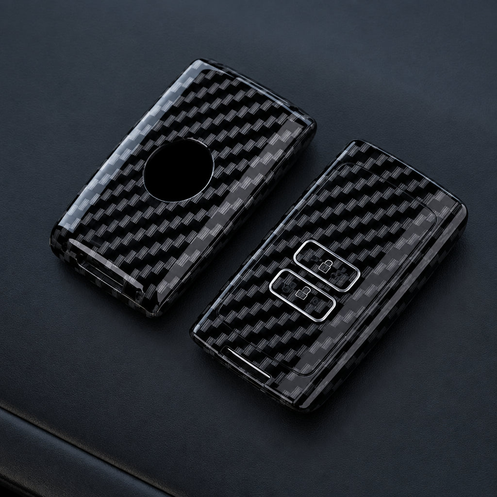 Car Key Cover Compatible with Renault Koleos Captur Kadjar Megane Clio Scenic Talisman Arkana Zoe; Dacia Sandero – Carbon Fiber Style