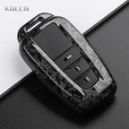 Car Key Cover Compatible with Toyota Prius Camry Corolla CHR C-HR RAV4 Land Cruiser Prado – Carbon Fiber Style