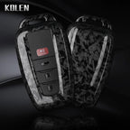 Car Key Cover Compatible with Toyota Prius Camry Corolla CHR C-HR RAV4 Land Cruiser Prado – Carbon Fiber Style