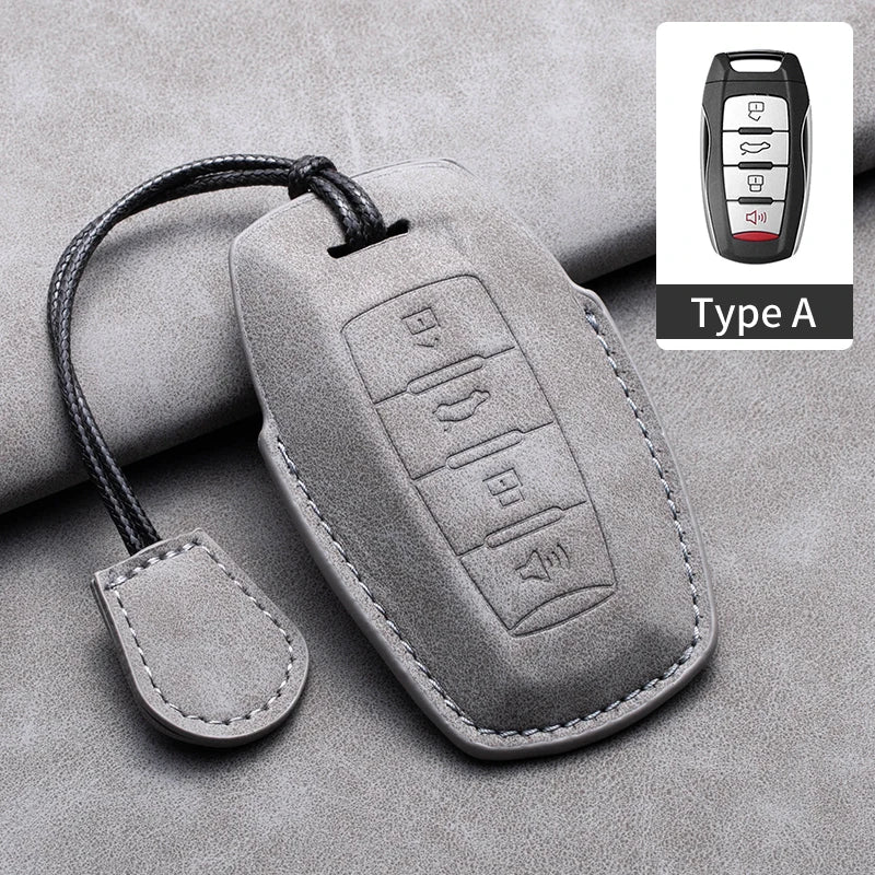 Leather Car Key Cover Compatible with Great Wall Haval/Hover H6, H7, H8, H4, H9, F5, F7, H2S, H3, H5, M6, Dargo, B07, A07