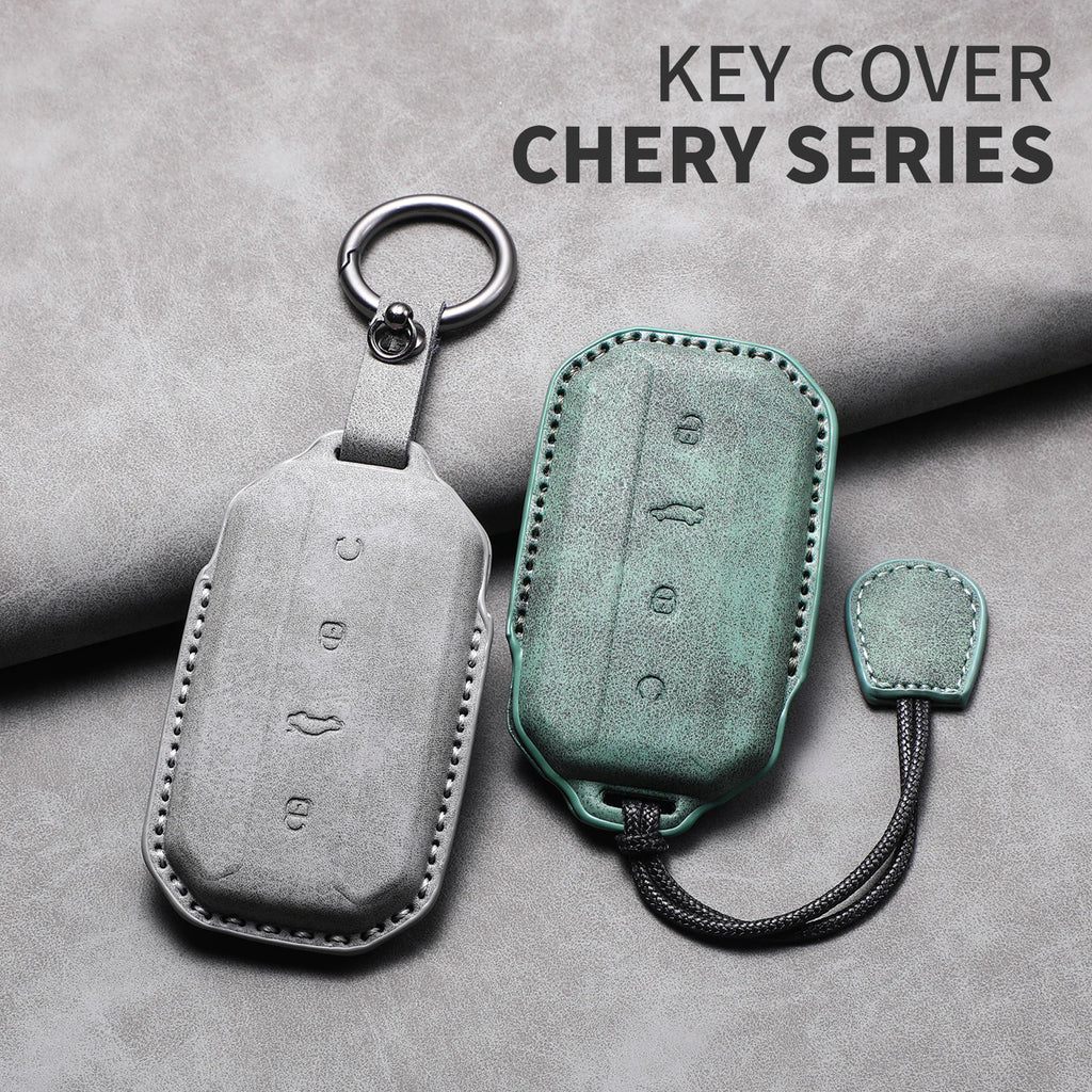Leather Remote Key Fob Cover Compatible with Chery Jaecoo J7, J5, 2025, 2026