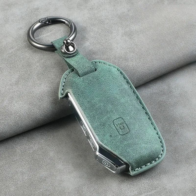 Leather Car Key Cover Compatible with Kia Telluride, Telluride SX 2021, Sportage R 2022, K5 GT Line 2021, Seltos 2020 – 5 Buttons