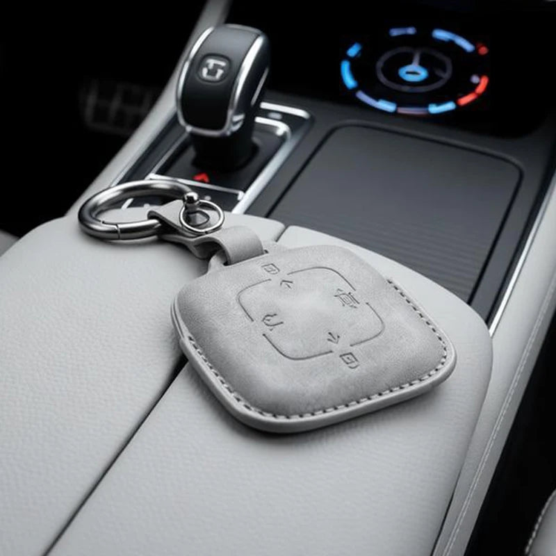 Leather Smart Remote Key Cover Compatible with ZEEKR 7X, 001, 007, 009, 2024, 2025