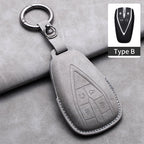Leather Remote Key Fob Cover Compatible with Changan CS35 Plus, CS55 Plus, CS75 Plus, Eado, UNI-T, UNI K, Oushang X5, X7, EV