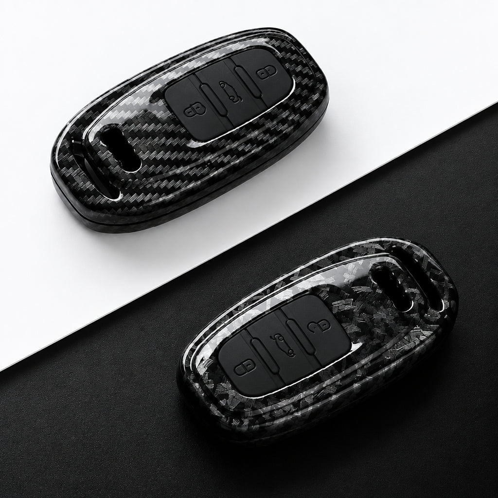 Car Key Cover Compatible with Audi A1 A3 8V A4 B8 B9 A5 A6 C7 A7 A8 Q3 Q5 Q7 S4 S6 S7 S8 R8 TT – Carbon Fiber Style