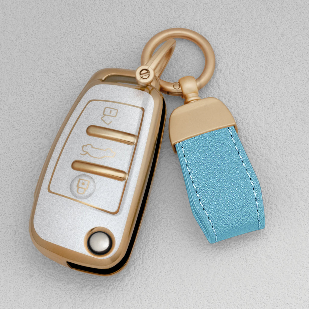 Quicksand Gold TPU Car Key Fob Cover for Audi A3, A4, A6, RS3, Q3, Q7, TT & S3 – 8L, 8P, 8V, B6, B7, B8, C5, C6, 4F