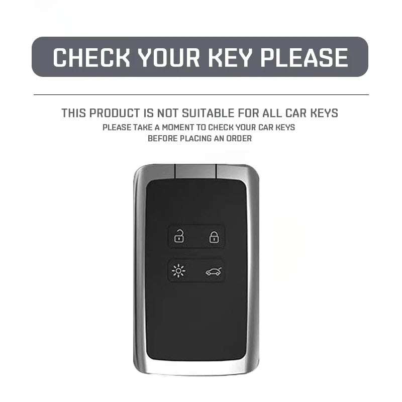 Suede Car Key Cover Compatible with Renault Koleos, Kadjar, Clio, Captur, Megane, Talisman, Espace, Zoe, Scenic 4, Arkana; Dacia Sandero