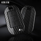 Car Key Cover Compatible with Peugeot 208 301 307 308 508 2008 3008 5008 Expert; Citroen C3 C4 C5 Cactus C6 C8 – Carbon Fiber Style