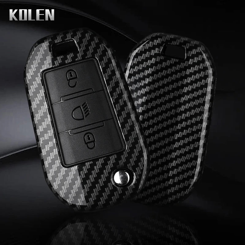 Car Key Cover Compatible with Peugeot 208 301 307 308 508 2008 3008 5008 Expert; Citroen C3 C4 C5 Cactus C6 C8 – Carbon Fiber Style