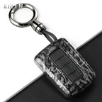 Car Key Cover Compatible with Toyota Prius Plus Auris Camry RAV4 Corolla Avalon Highlander CHR Land Cruiser – Carbon Fiber Style