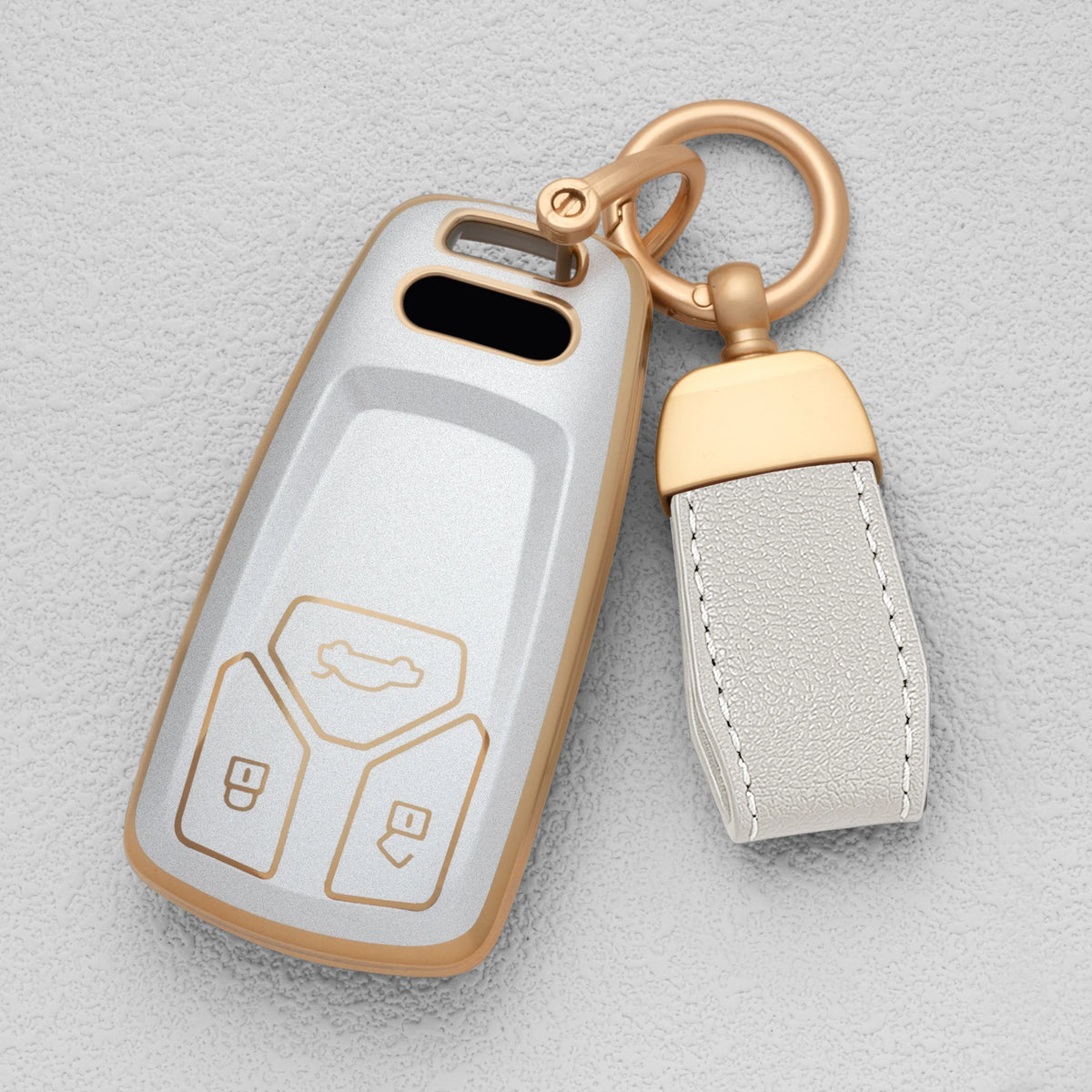 Quicksand Gold TPU Car Key Fob Cover for Audi A4, A5, A6, A7, A8, Q5, Q7, Q8, S4, S5 & S6