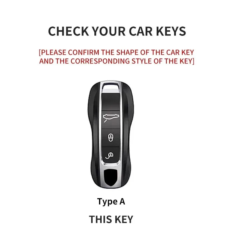 Suede Remote Key Fob Case Compatible with Porsche 958, Macan, 911, Panamera, 996, 991, Boxster, 987, 997, 2019, 2020