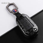 Car Key Cover Compatible with Peugeot 208 301 307 308 508 2008 3008 5008 Expert; Citroen C3 C4 C5 Cactus C6 C8 – Carbon Fiber Style