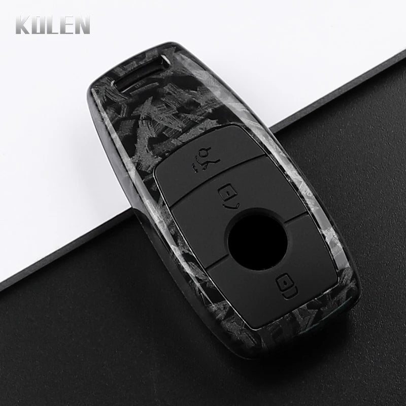 Car Key Cover Compatible with Mercedes-Benz A C E S G Class W177 W205 W213 X167 W222 CLA GLE GLB GLS AMG Maybach – Carbon Fiber Style