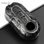 Car Key Cover Compatible with Fiat 500 Ducato Punto Panda; Lancia Musa; Citroen Jumper; Peugeot Boxer – Carbon Fiber Style