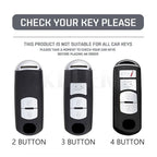 Car Key Cover Compatible with Mazda 2 3 5 6 BL BM GJ Atenza Axela Demio CX-3 CX3 CX-5 CX5 CX7 CX-9 CX8 – 4 Buttons – Carbon Fiber Style