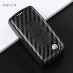 Car Key Cover Compatible with Peugeot 107 207 307 308 407 607 3008 5008; Citroen Xsara Picasso C5 C6 C8 – Carbon Fiber Style