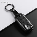 Car Key Cover Compatible with Volkswagen (VW) Polo Golf Passat Tiguan Beetle Caddy T5 Up Eos; Skoda Octavia; SEAT Leon Altea – Carbon Fiber Style