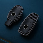 Car Key Cover Compatible with Mercedes-Benz A B C E S Class W204 W205 W212 W213 W176 GLC CLA AMG W177 X167 W463 – Carbon Fiber Style