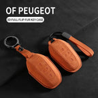 Suede Car Key Cover Compatible with Peugeot 308, 408, 508; Citroen C4L, C6, C3-XR, Picasso, DS3, DS4, DS5