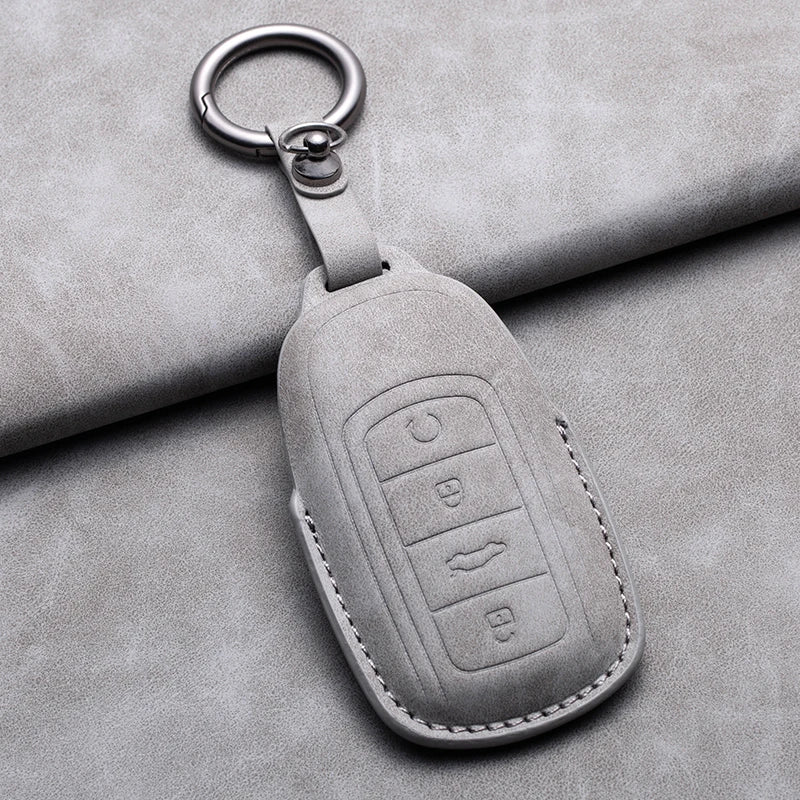 Leather Car Key Fob Cover Compatible with Chery Tiggo 7 Pro, Tiggo 8 Pro, Exeed, Tiggo 2, 3x, Arrizo 5Pro, Gx, 5x, EQ7, Tiggo
