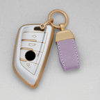 Quicksand Gold TPU Car Key Fob Cover for BMW X1, X3, X5, X6, X7 & 1, 3, 5, 6, 7 Series – G20, G30, G11, F15, F16, G01, G02, F48