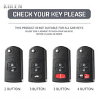 Flip Key Cover Compatible with Mazda 2 3 5 6 8 CX7 CX-7 CX5 CX-5 CX9 CX-9 MX5 MX-5 M6 RX8 RX-8 – 2/3/4 Buttons – Carbon Fiber Style