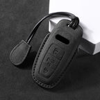 Suede Car Key Fob Case Compatible with Audi A3, A4, A6, A7, A8, B9, C8, D5, 4K, S8, Q7, Q8, SQ8, e-tron, 2018, 2019, 2020, 2021