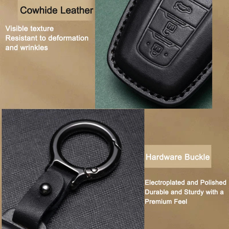 Genuine Leather Key Fob Cover for Mercedes-Benz A-Class, B-Class, C-Class, E-Class, GLS, GLA, GLK, GLC, CLS, CLA, W204, W205, W212, W463, W176