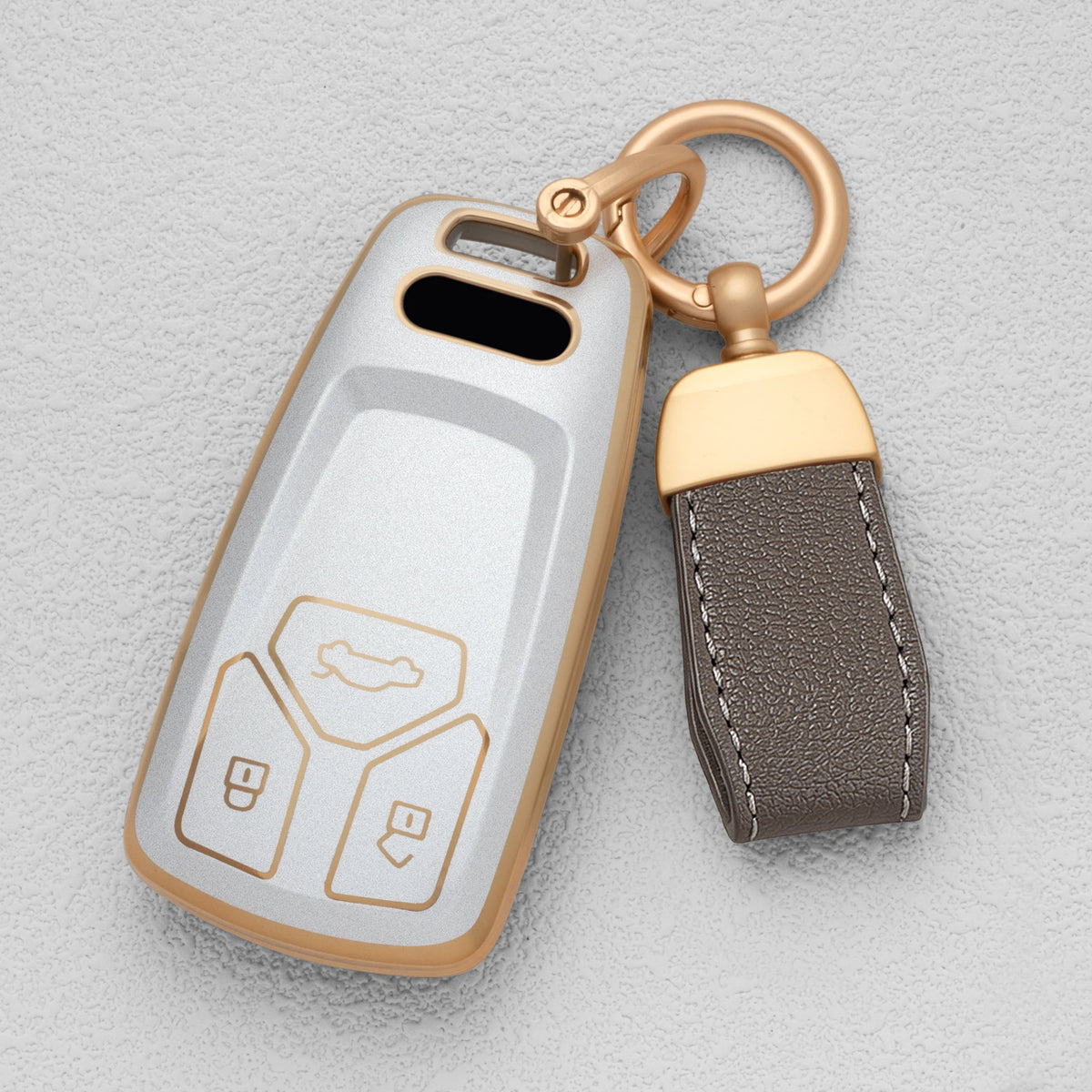 Quicksand Gold TPU Car Key Fob Cover for Audi A4, A5, A6, A7, A8, Q5, Q7, Q8, S4, S5 & S6
