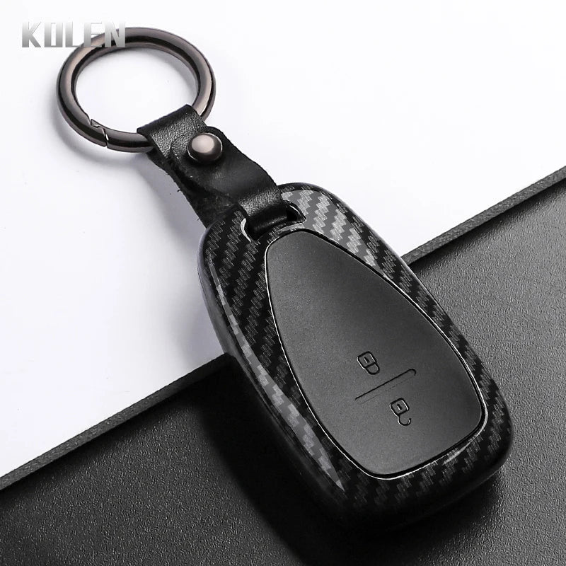 Car Key Cover Compatible with Chevrolet Malibu Blazer Traverse Onix Equinox Volt Bolt Trax Orlando Cruze Spark Camaro – Carbon Fiber Style