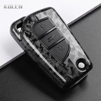Car Key Cover Compatible with Toyota Camry RAV4 Fortuner Hilux Auris Corolla Avensis Verso Yaris Aygo; Scion tC – Carbon Fiber Style
