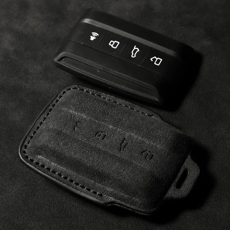 Suede Remote Key Fob Case Compatible with Great Wall GWM WEY TANK 300, 500, 400, 700, 2022, 2023