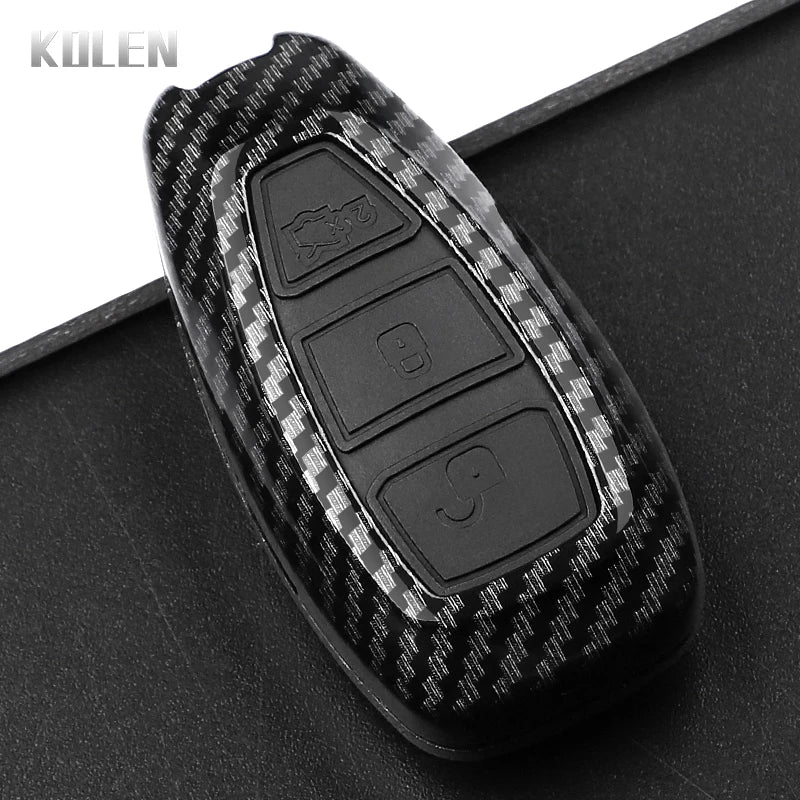 Car Key Cover Compatible with Ford Focus 3 4 ST Mondeo MK3 MK4 Fiesta Fusion Kuga – Carbon Fiber Style