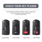 Flip Key Cover Compatible with Mazda 2 3 5 6 8 CX7 CX-7 CX5 CX-5 CX9 CX-9 MX5 MX-5 M6 RX8 RX-8 – 2/3/4 Buttons – Carbon Fiber Style