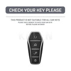 Car Key Cover Compatible with BYD Qin Plusdmi Atto 3 Han EV Dolphin – 4 Buttons – Carbon Fiber Style