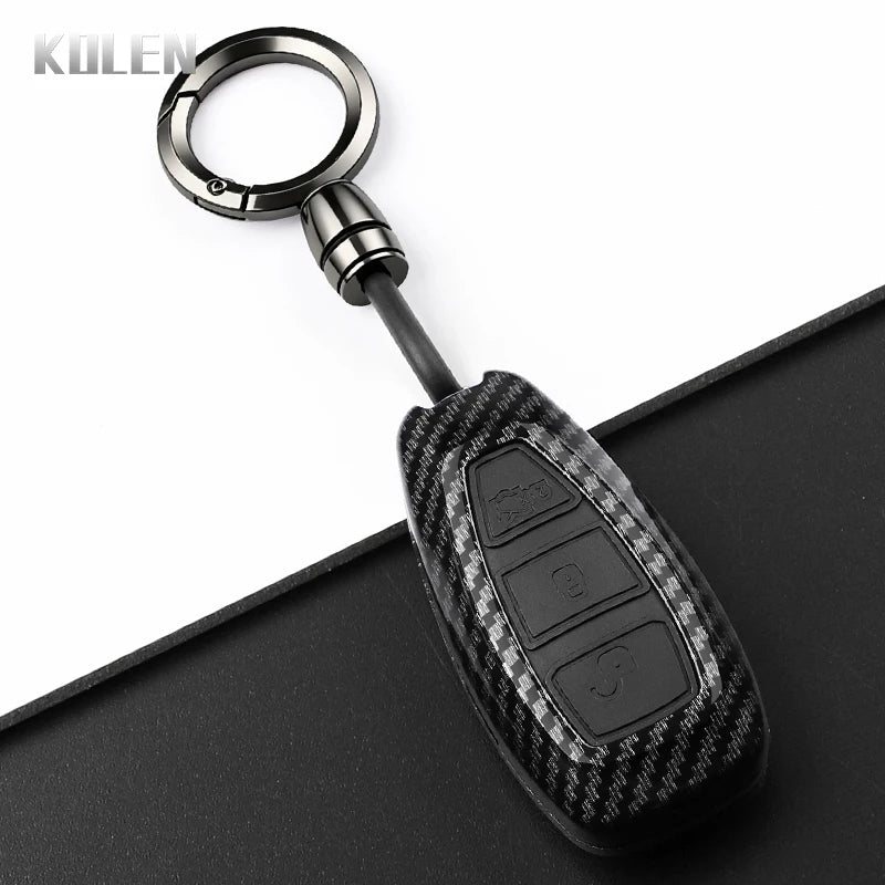 Car Key Cover Compatible with Ford Focus 3 4 ST Mondeo MK3 MK4 Fiesta Fusion Kuga – Carbon Fiber Style