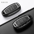 Car Key Cover Compatible with Hyundai i30 ix25 Elantra Kona Solaris Azera Grandeur IG TM Accent Santa Fe – Carbon Fiber Style