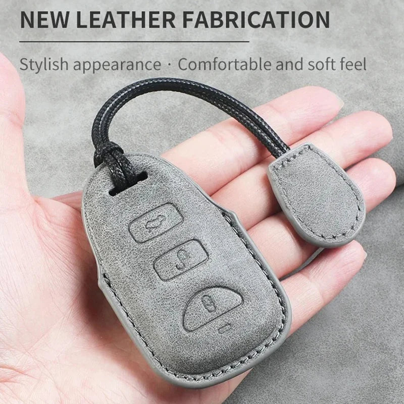 Leather Car Key Cover Compatible with Kia Telluride, Telluride SX 2021, Sportage R 2022, K5 GT Line 2021, Seltos 2020 – 5 Buttons