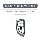 Car Key Cover Compatible with BMW X1 X3 X5 X6 X7 1 3 5 6 7 Series G20 G30 G11 F15 F16 G01 G02 F48 – Carbon Fiber Style