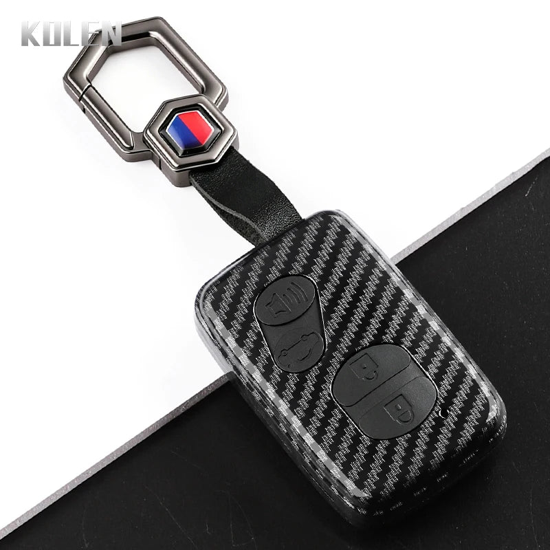 Car Key Cover Compatible with Toyota Aqua RAV4 Land Cruiser Camry Prado Corolla Prius – Carbon Fiber Style