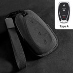 Suede Car Key Cover Compatible with Chevrolet Cruze, Spark, Sonic, Camaro, Volt, Bolt, Trax, Malibu, Onix, Equinox, Orlando, Blazer, Traverse