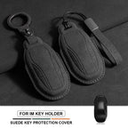 Suede Leather Remote Key Fob Cover Compatible with ZHIJI IM L7, LS7, L6, LS6