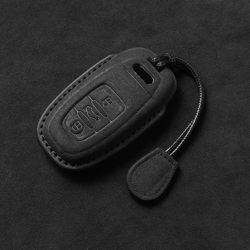 Suede Car Key Cover Compatible with Audi A1, A3, 8V, A4, B8, B9, A5, A6, C7, A7, A8, Q3, Q5, Q7, S4, S6, S7, S8, R8, TT