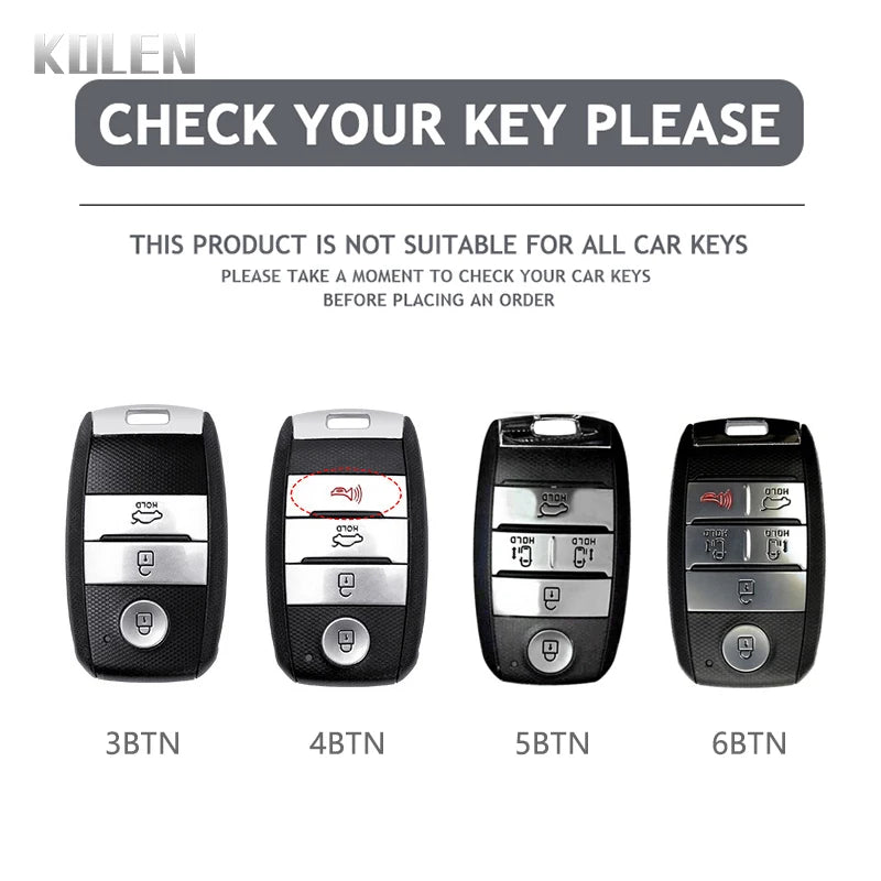 Car Key Cover Compatible with Kia Sportage Cerato Optima K2 K3 K4 K5 Rio Picanto Soul Sorento Sedona – Carbon Fiber Style